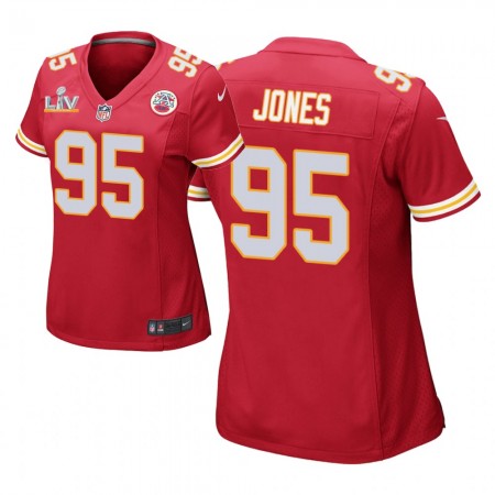 Maillot Femme Kansas City Chiefs Chris Jones 95 Nike Rouge 2021 Super Bowl LV